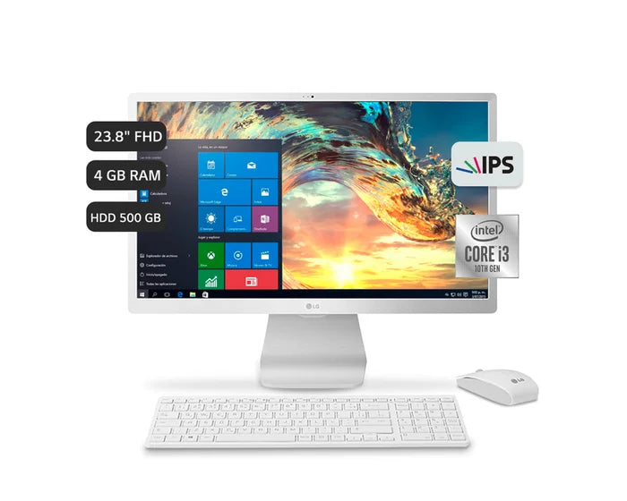 LG 24V50N-G.AJ34B4 Computadora All-in-One 23.8" IPS Intel Core-i3-10110U 2.10GHz 4GB DDR4 500GB SATA