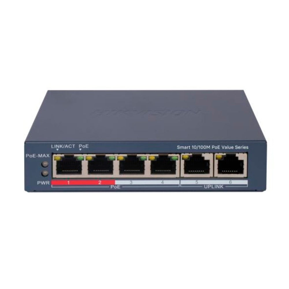 HIKVISION DS-3E1106P-EI/M Switch PoE 4 Puertos 10/100Mbps VLAN PoE Watchdog