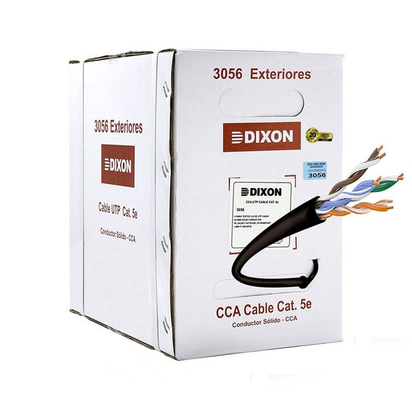 DIXON 3056 Cable de red UTP CAT 5E chaqueta negra x 305mts