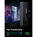 UGREEN US216 30768 4 portas USB 3.0 Switch com 2 pacotes de cabo USB macho para USB fêmea