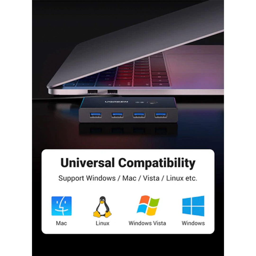 UGREEN US216 30768 Adaptador Switch 4USB 2.0 2PC's