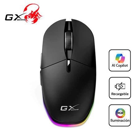 GENIUS SCORPION M8250 Mouse Gaming Inalámbrico 3200DPI 6 Botones RGB - Negro 31060001401