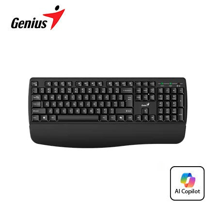 GENIUS KB-7123 Teclado Inalámbrico AI COPILOT con Reposamuñeca - Negro 31320007401