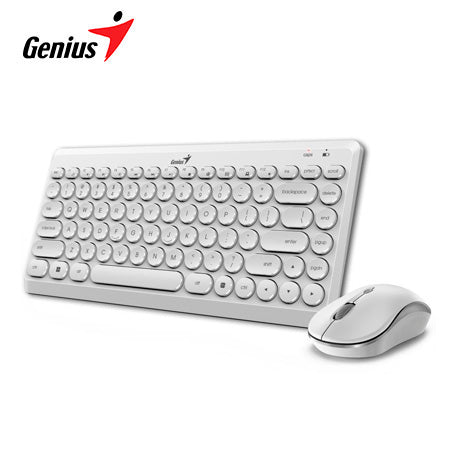 GENIUS LUXEMATE Q8000 Kit Teclado + Mouse Inalámbrico USB Multimedia Silent - Blanco 31340013410