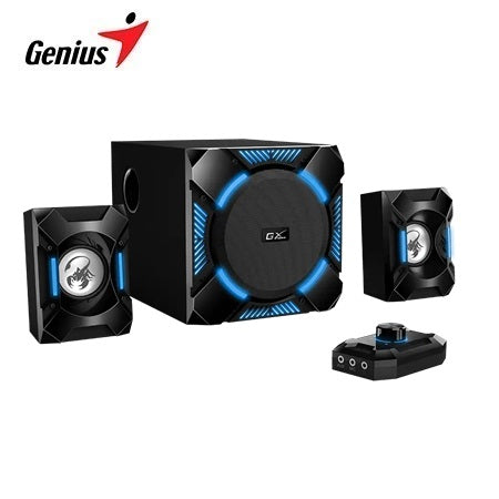 GENIUS SW-G2.1 Parlante Gaming SubWoofer 36W 3.5mm Mic Auxiliar - Negro/Azul 31730044400
