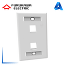 FURUKAWA 35050053 Placa Faceplate para Jack RJ45 2 puertos Iconeable Blanco