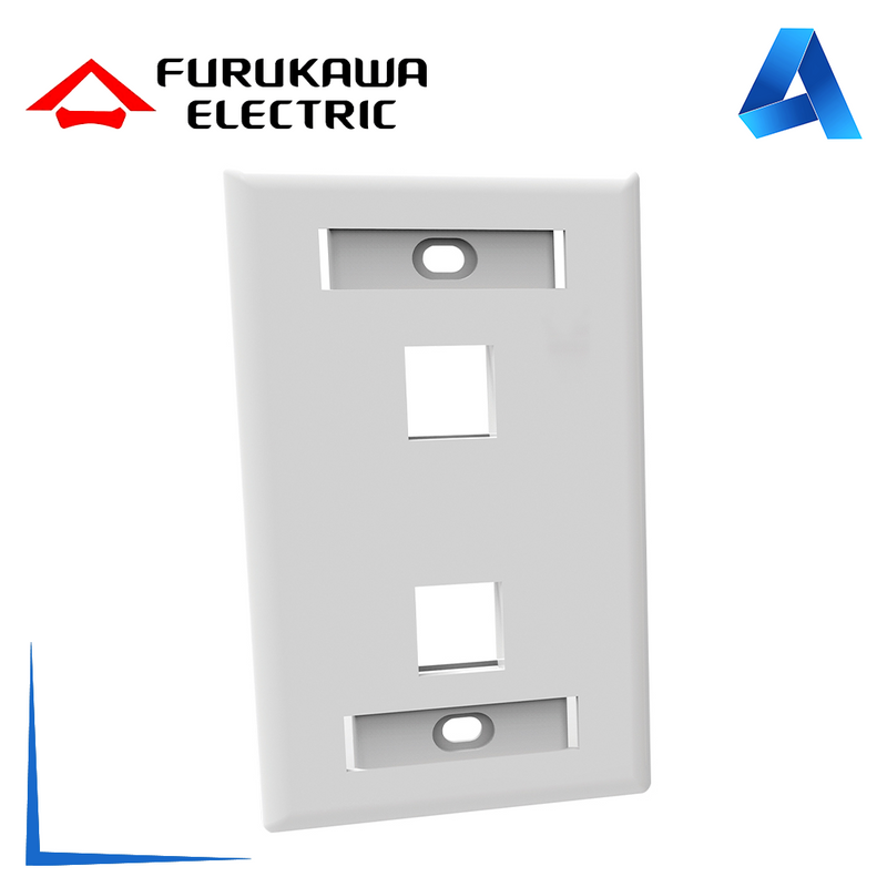 FURUKAWA 35050053 Placa Faceplate para Jack RJ45 2 puertos Iconeable Blanco