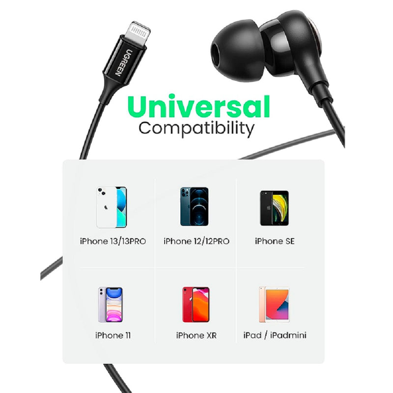 UGREEN EP103 30631 Auriculares conector Lightning con cable de certificación MFi