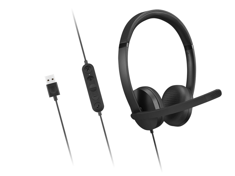 LENOVO Stereo Auriculares con Micrófono Gen 2 Interfaz USB-A Negro 4XD1P83425