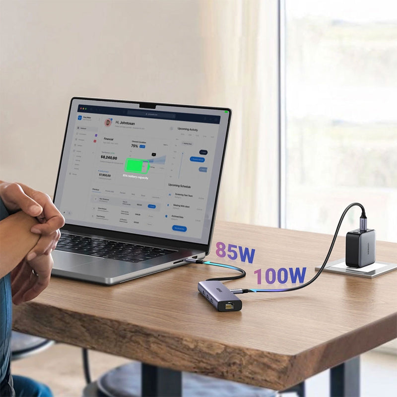 UGREEN CM512 45000 Multifunctional 6 in 1 USB-C HUB Adapter, HDMI + 2 USB-A 3.2 + 1 USB 3.2 C + RJ45 + 100W PD