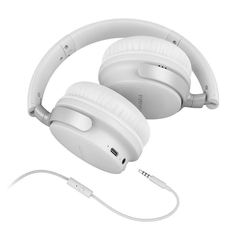 ENERGY SISTEM STYLE 3 STONE (453030) Auriculares Bluetooth, Almohadillas extracómodas y diseño over-ear para el mejor aislamiento, Blanco