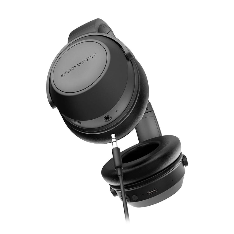 ENERGY SISTEM TRAVEL 6 ANC BLACK (453078) Auriculares Bluetooth, Almohadillas extracómoda, aislamiento mejorado, 34 horas de autonomía