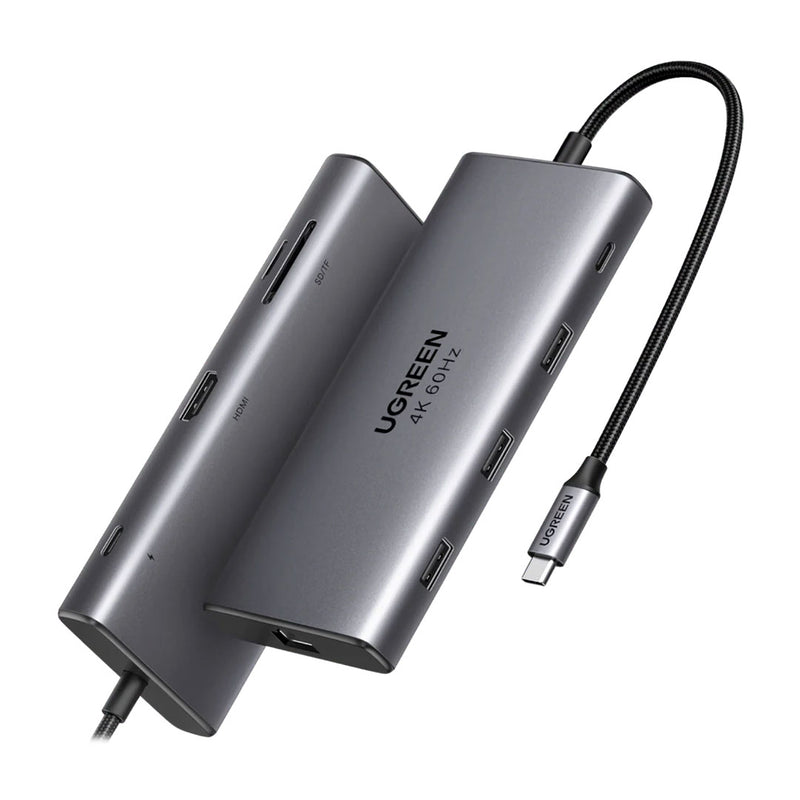 UGREEN CM639 45520 Adaptador HUB Revodok USB-C a 2xUSB-C 3.2, USB-A 3.2, USB-A 3.0, HDMI, VGA, RJ45 Gigabit, SD/TF, AUX 3.5mm, convertidor PD