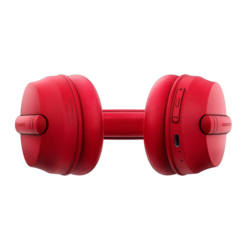 ENERGY SISTEM HOSHI ECO (457557) Auriculares Bluetooth, Plástico 100% reciclado, 23 horas de música y Deep Bass, Rojo