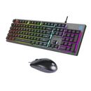 HP KM300F Combo gamer teclado + mouse, teclado 106 teclas con panel metálico, mouse 6 botones, USB