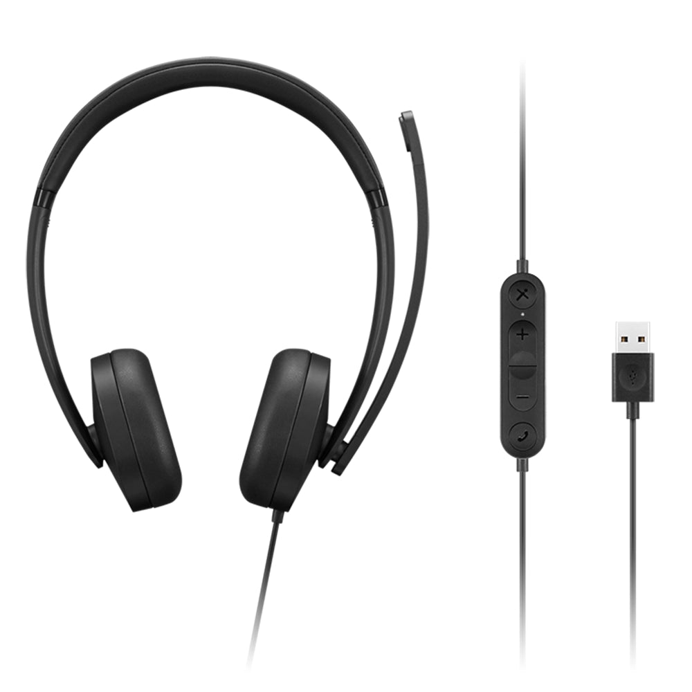 LENOVO Stereo Auriculares con Micrófono Gen 2 Interfaz USB-A Negro 4XD1P83425