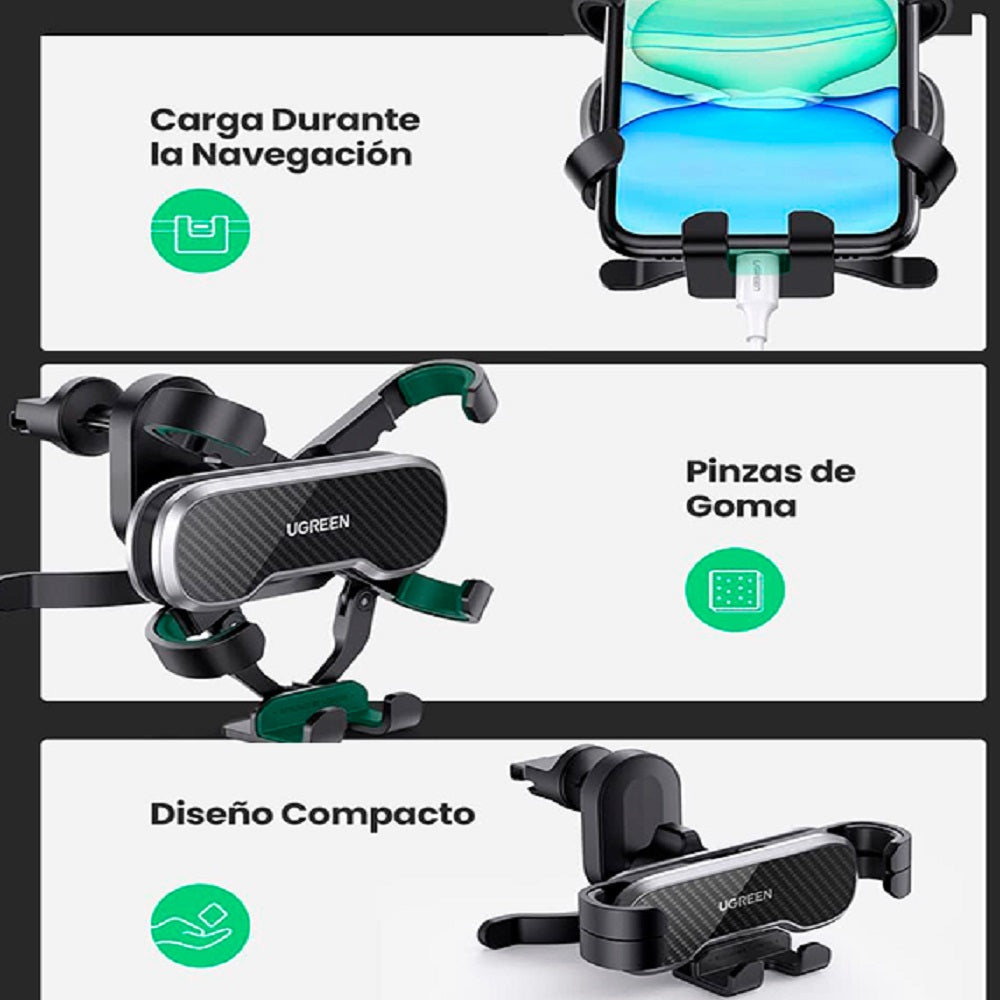 UGREEN LP228 80871 Soporte de Celular para Auto con Rotación 360°