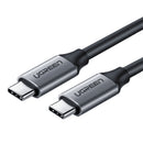 UGREEN US161 50751 Cabo de dados USB-C para USB-C 1,5 m, banhado a níquel, caixa de alumínio, cinza