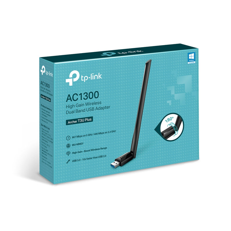 TP-LINK ARCHER T3U PLUS, AC1300 Adaptador USB inalámbrico WIFI 5 Doble banda