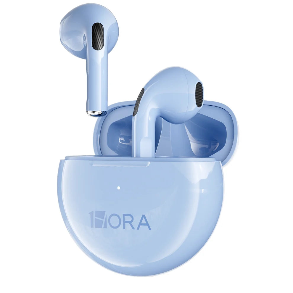 1HORA AUT119-LP Auriculares Inalámbricos TWS Bluetooth 5.3 con Estuche Circular LTW-006