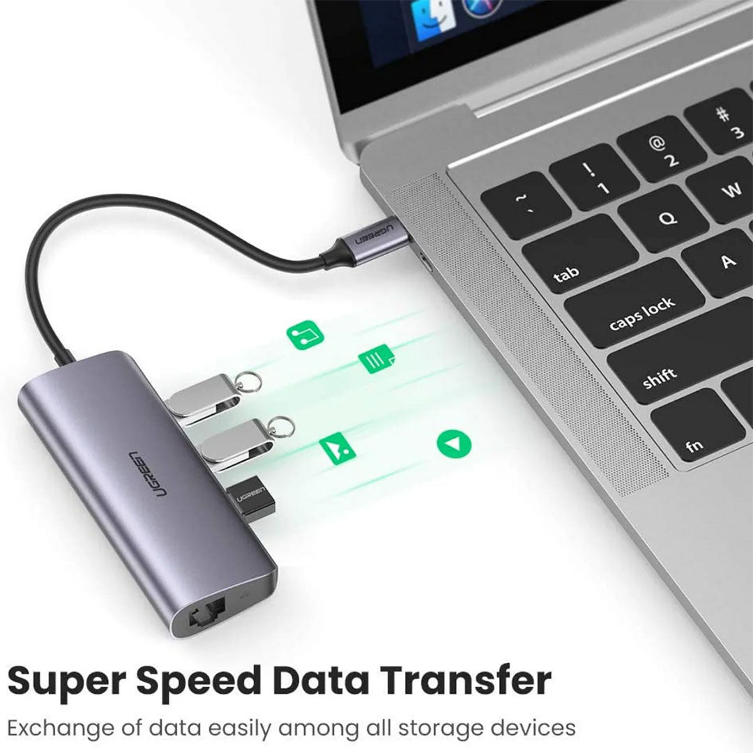 UGREEN CM252 60718 Adaptador HUB USB-C 3 en 1
