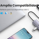 Adaptador UGREEN CM252 60718 3 em 1 USB-C HUB, 3 portas USB 3.0 e adaptador Gigabit Ethernet