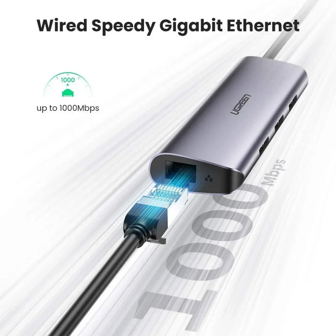 UGREEN CM252 60718 Adaptador HUB USB-C 3 en 1