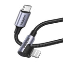 Cabo MFI UGREEN US305 60763 em ângulo reto com conector USB tipo C lateral x 1 mt