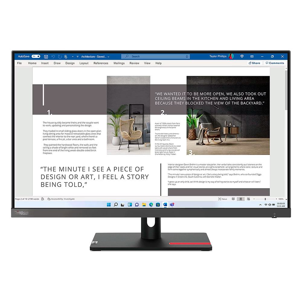 LENOVO ThinkVision S27I-30 Monitor 27" FHD IPS 1920 x 1080 WLED 82 DPI 63DFKAR4LA