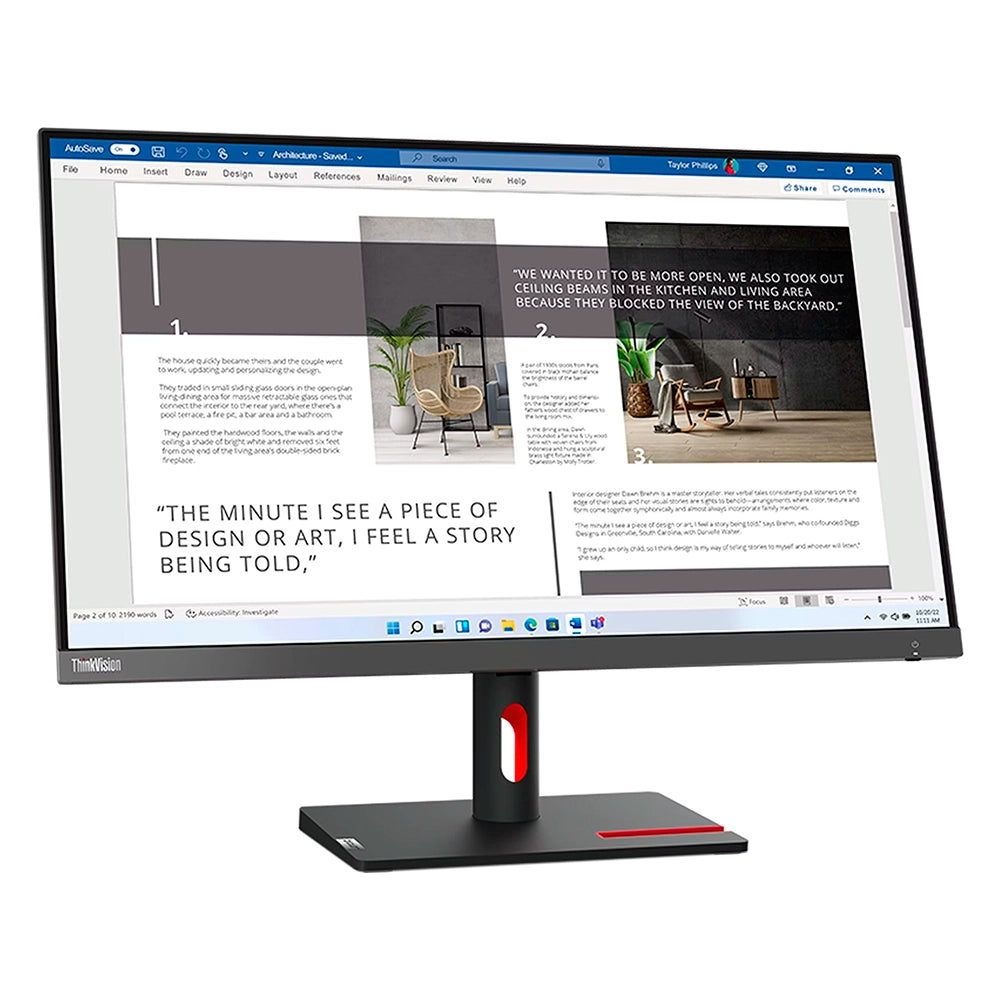 LENOVO ThinkVision S27I-30 Monitor 27" FHD IPS 1920 x 1080 WLED 82 DPI 63DFKAR4LA