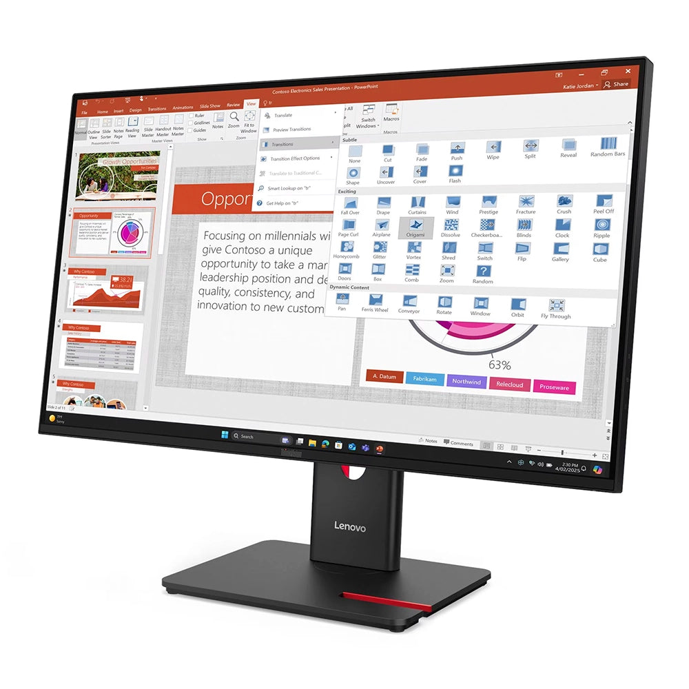 LENOVO ThinkVision T27-40 Monitor Plano 27" FHD IPS 1920x1080 WLED 82 DPI 64A5MAR6LA