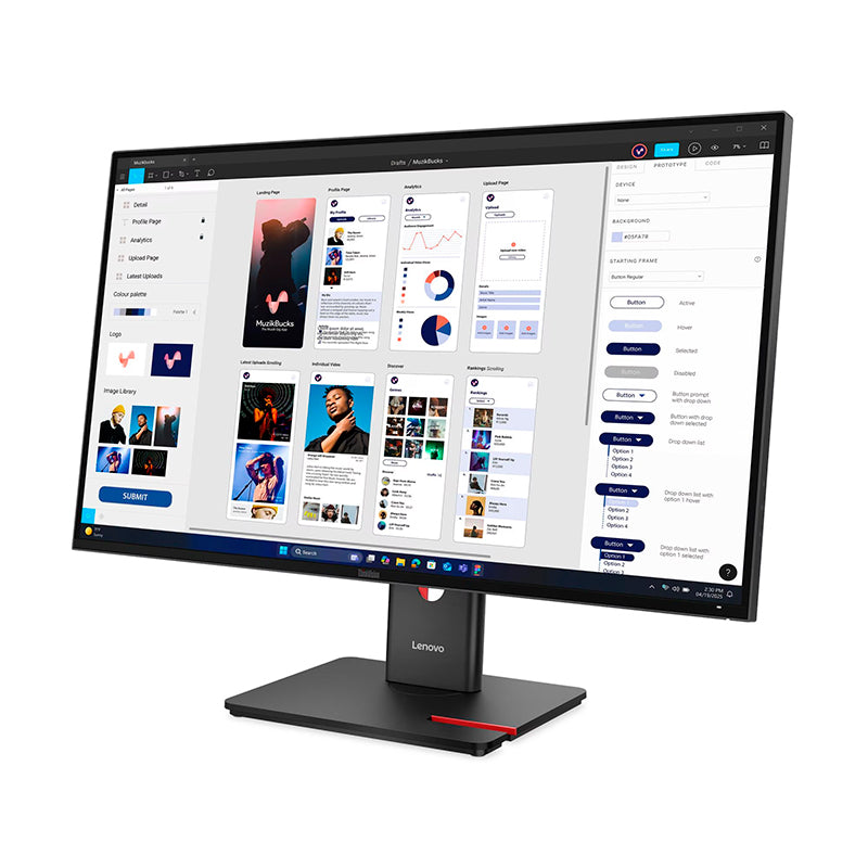 LENOVO 64B0ZAR1LA Monitor Plano ThinkVision T32UD-40 31.5" WLED UHD IPS HDMI DP USB-C