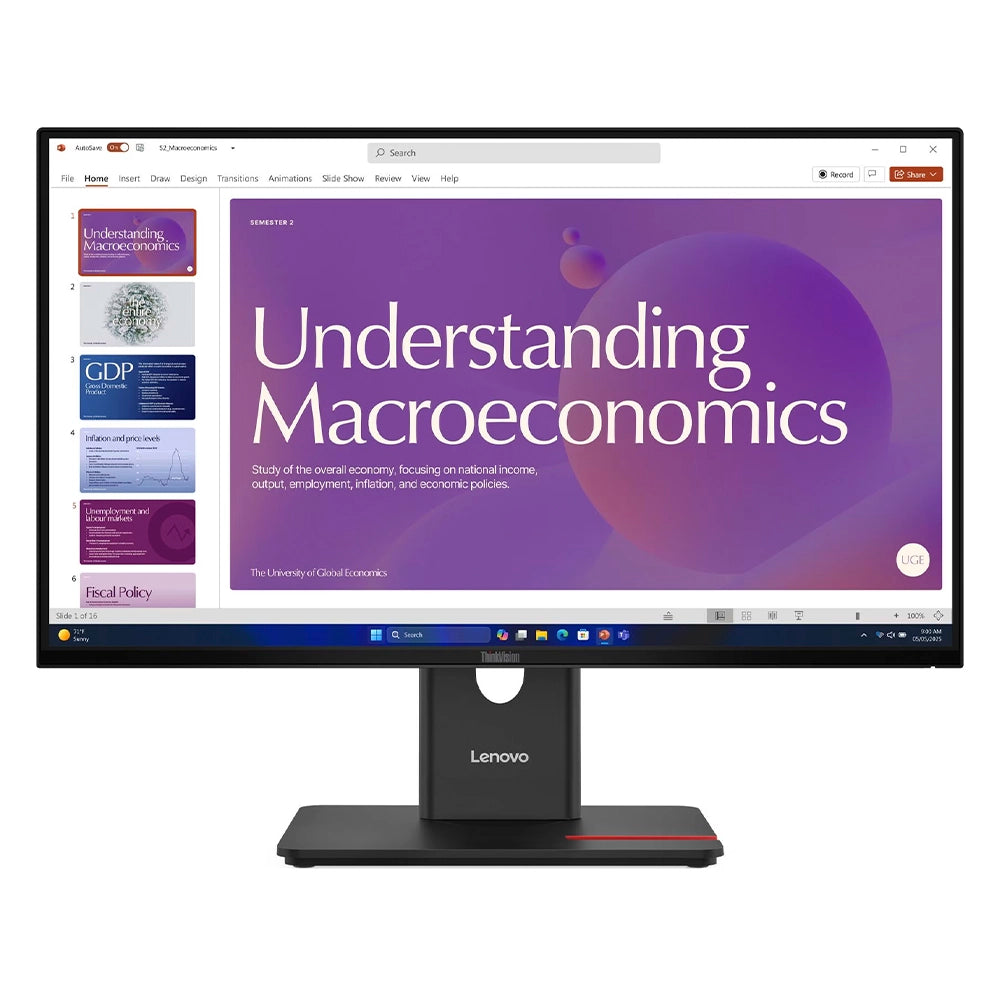 LENOVO ThinkVision T24D-40 Monitor Plano 23.8" IPS 1920x1080 WLED 93 DPI 64B9GAR1LA