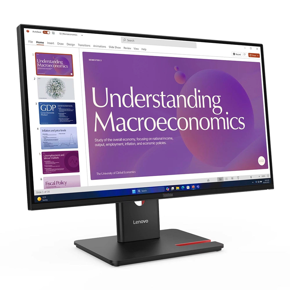 LENOVO ThinkVision T24D-40 Monitor Plano 23.8" IPS 1920x1080 WLED 93 DPI 64B9GAR1LA