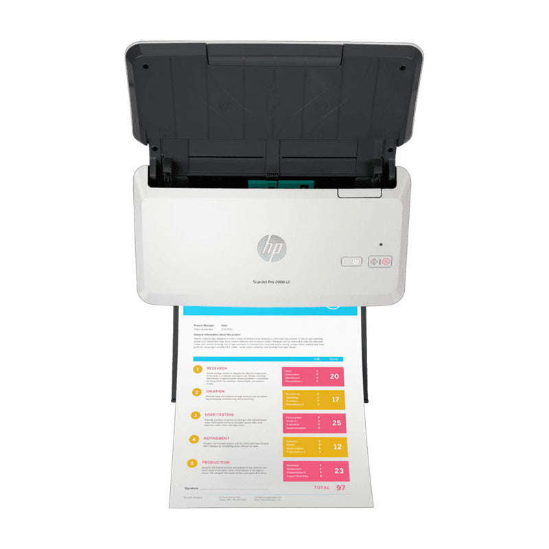 HP SCANJET PRO 2000 S2 Escáner de documentos con alimentador 50 hojas, 35 ppm, 70 ipm, USB, OCR, 6FW06A