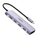 UGREEN CM195 ​​​​70410 Adaptador USB C para HDMI HUB 6 em 1 com 4K HDMI, porta de dados USB 3.0, slot para cartão SD/TF, adaptador USB C de alumínio