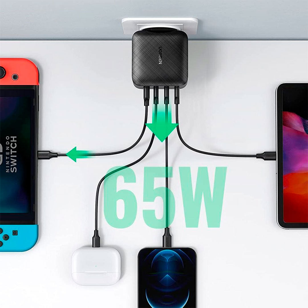 UGREEN CD224 70773 Cargador Gan USB-C 4 en 1 65W