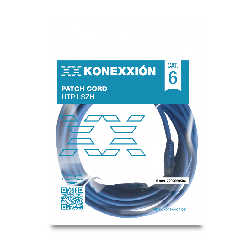 KONEXXION 7202050504 Cable Patch Cord Cat6 Lszh 5 metros Azul