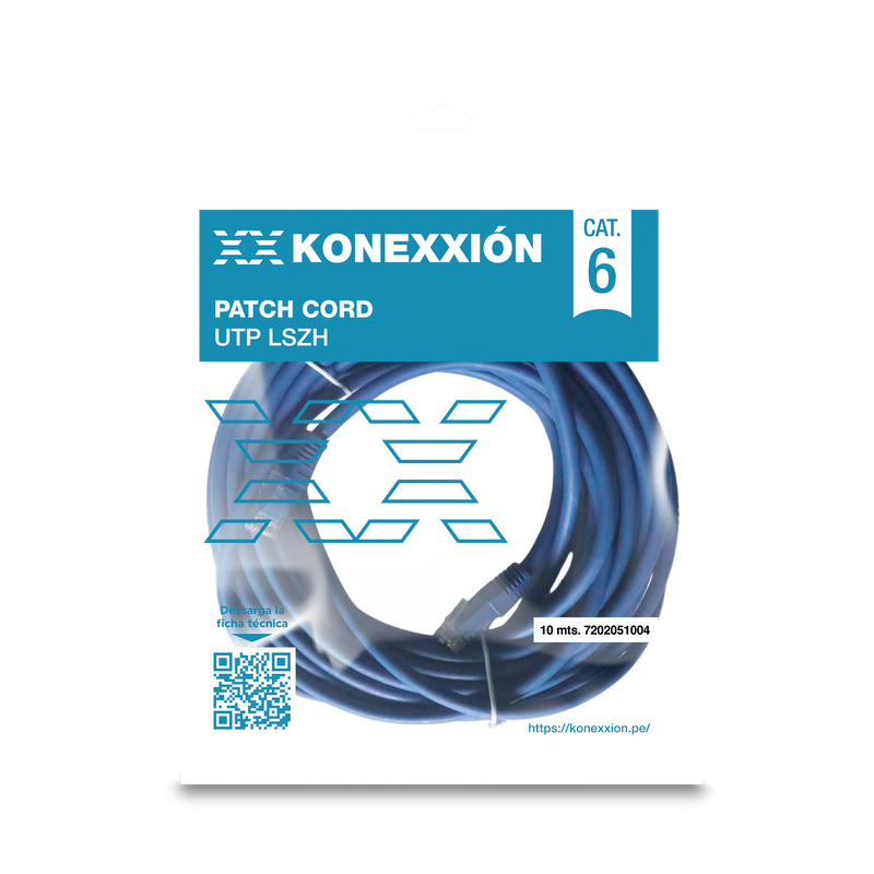 KONEXXION 7202051004 Cable Patch Cord Cat6 Lszh 10 metros Azul