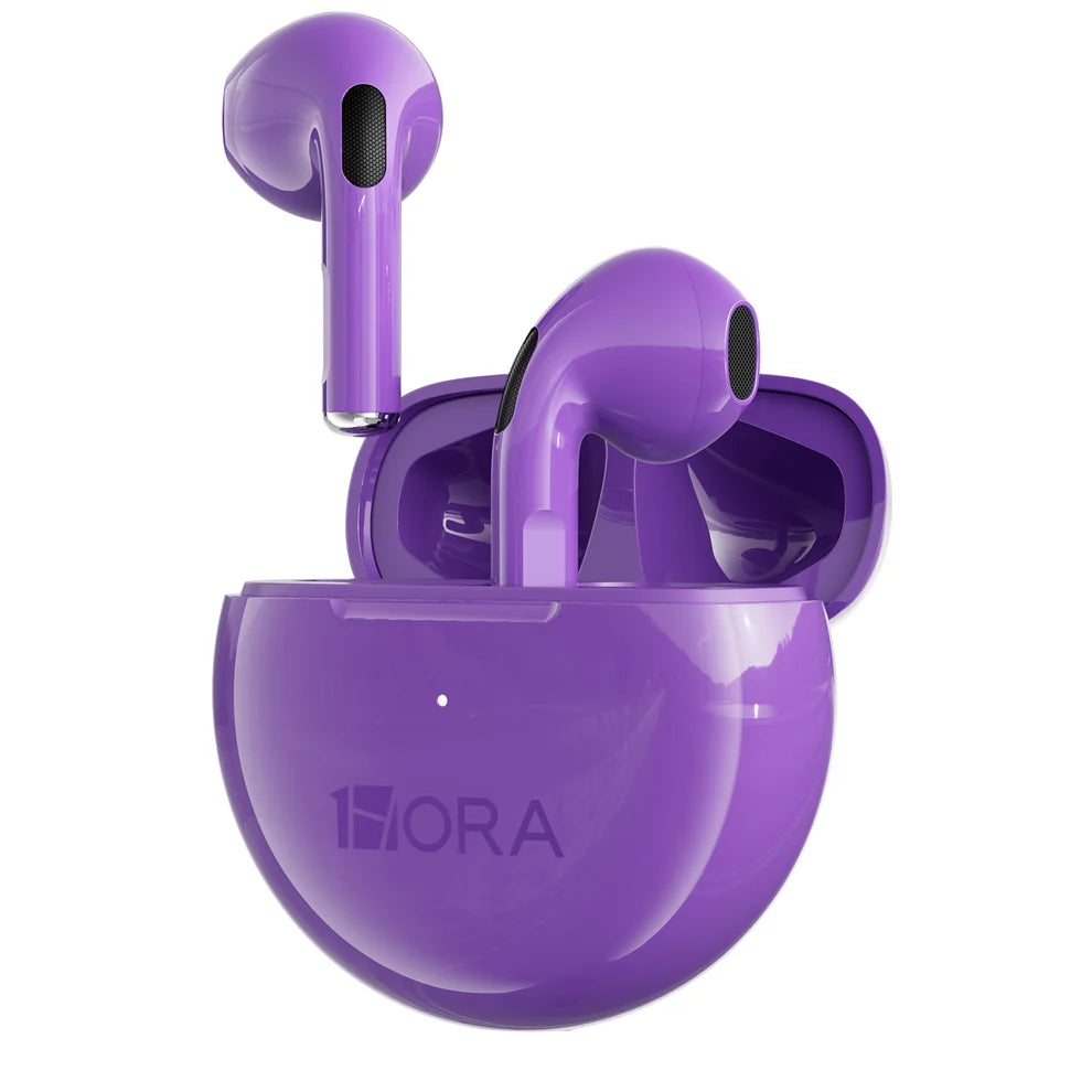 1HORA AUT119-P Auriculares Inalámbricos TWS Bluetooth 5.3 con Estuche Circular LTW-006