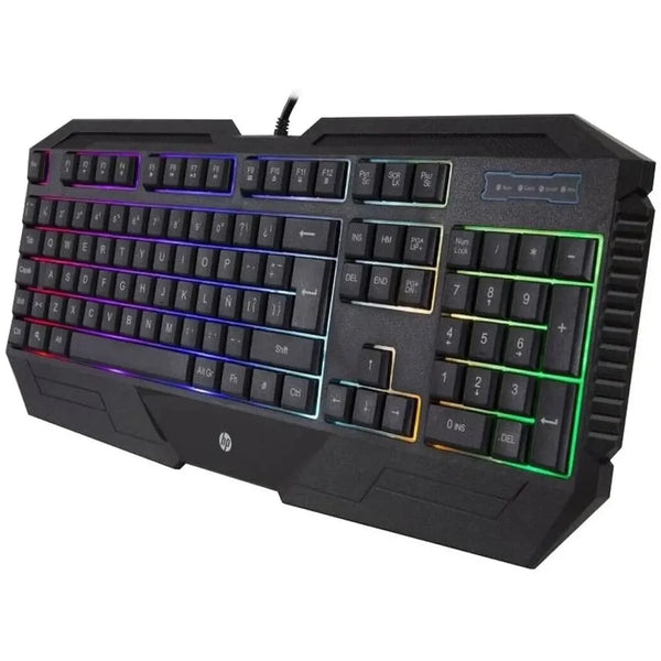 Teclado para jogos HP K110, retroiluminado, 104 botões, USB