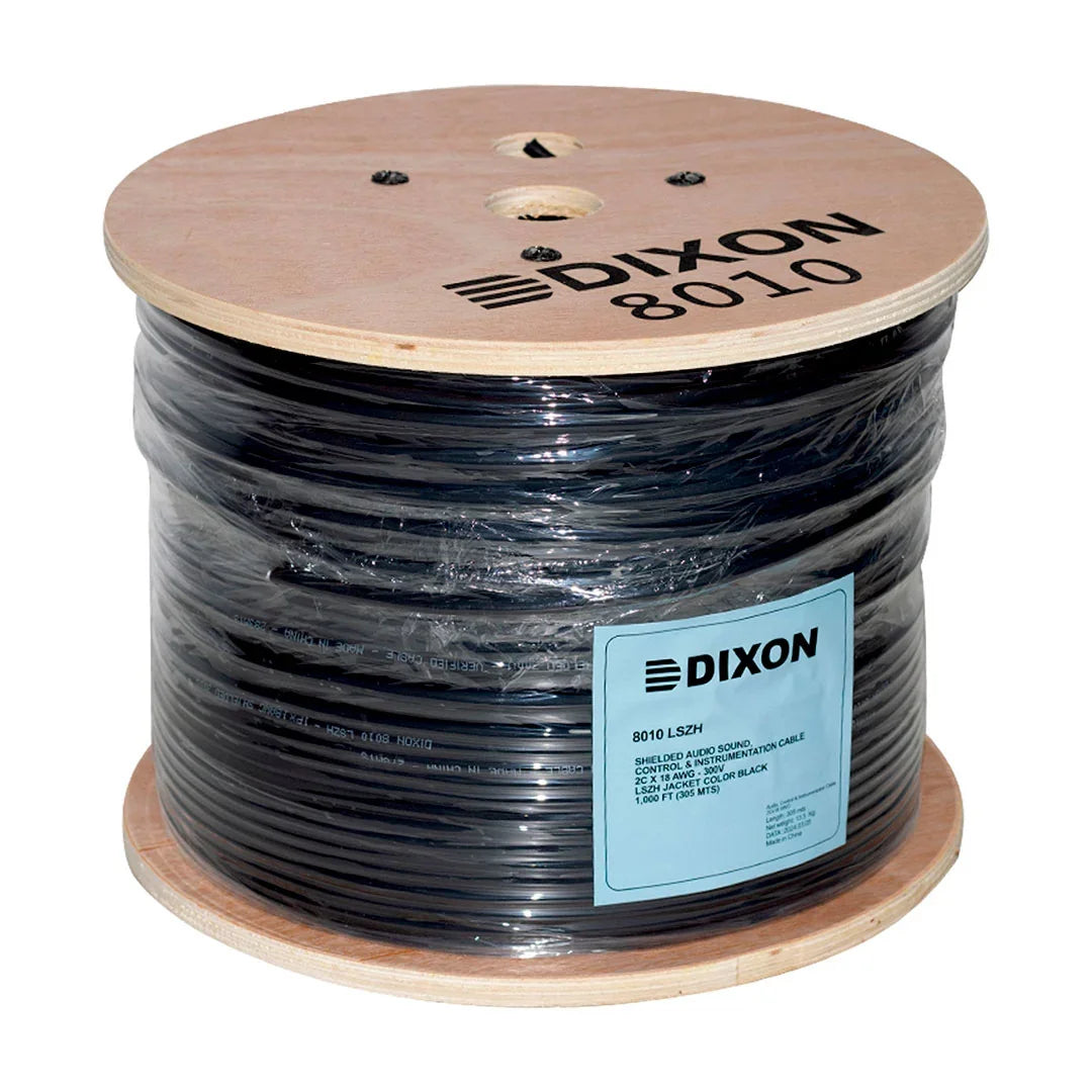 DIXON 8010 LSZH Cable de audio, control e instrumentación 18Awg LSZH, negro, 305m