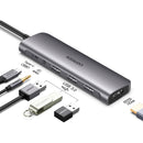 Adaptador UGREEN CM136 80132 Tipo C para HUB HDMI, 3xUSB 3.0, 1x Aux 3.5mm, 1xPD