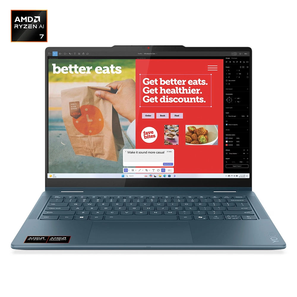 LENOVO Yoga 2 2-in-1 14AKP10 Laptop 14" 2.8K WQXGA+ OLED AMD Ryzen AI 7 350 5.0GHz 32GB DDR5 1TB SSD 83JR006YLM