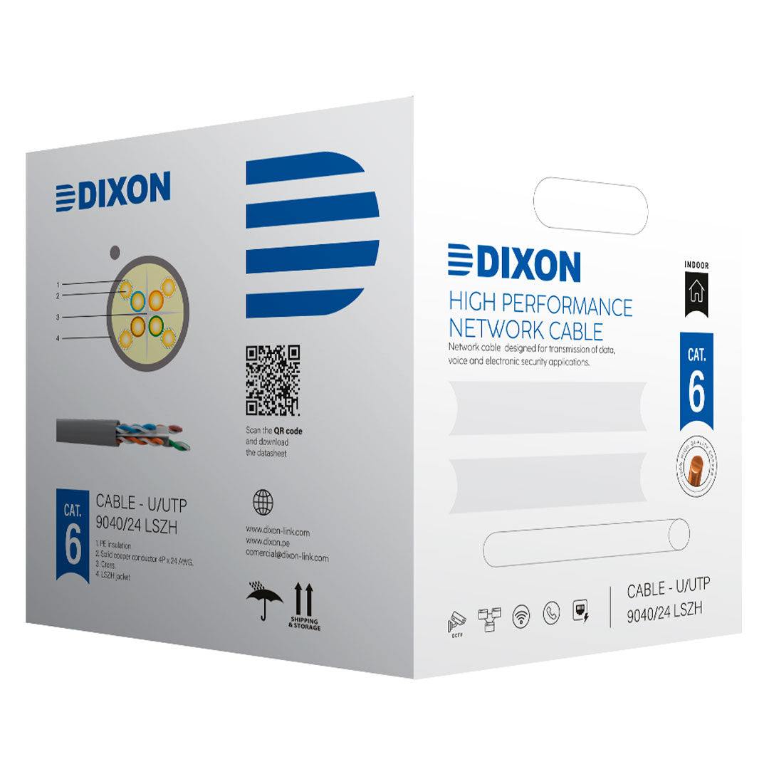 DIXON 9040/24 LSZH Cable UTP Cat6 Cobre 24AWG Gris 305m