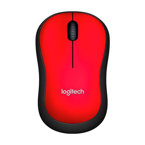 LOGITECH M185 Mouse inalámbrico compacto Rojo, USB 2.4GHz, 1000dpi, 910-003635