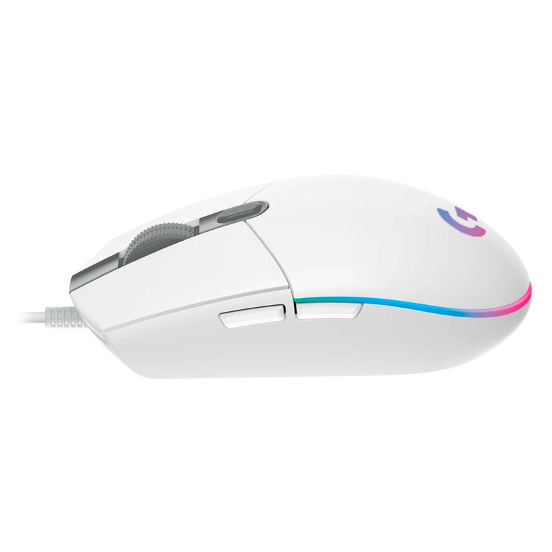 LOGITECH G203 Mouse óptico Blanco, GAMING, USB, RGB LIGHTSYNC, 6 botones, 8000 dpi, 910-005791