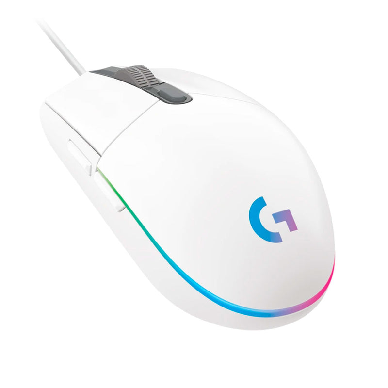 LOGITECH G203 Mouse óptico Blanco, GAMING, USB, RGB LIGHTSYNC, 6 botones, 8000 dpi, 910-005791