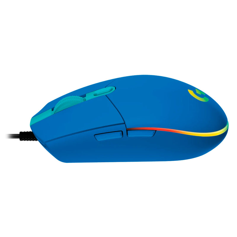 LOGITECH G203 Mouse óptico Azul, GAMING, USB, RGB LIGHTSYNC, 6 botones, 8000 dpi, 910-005792