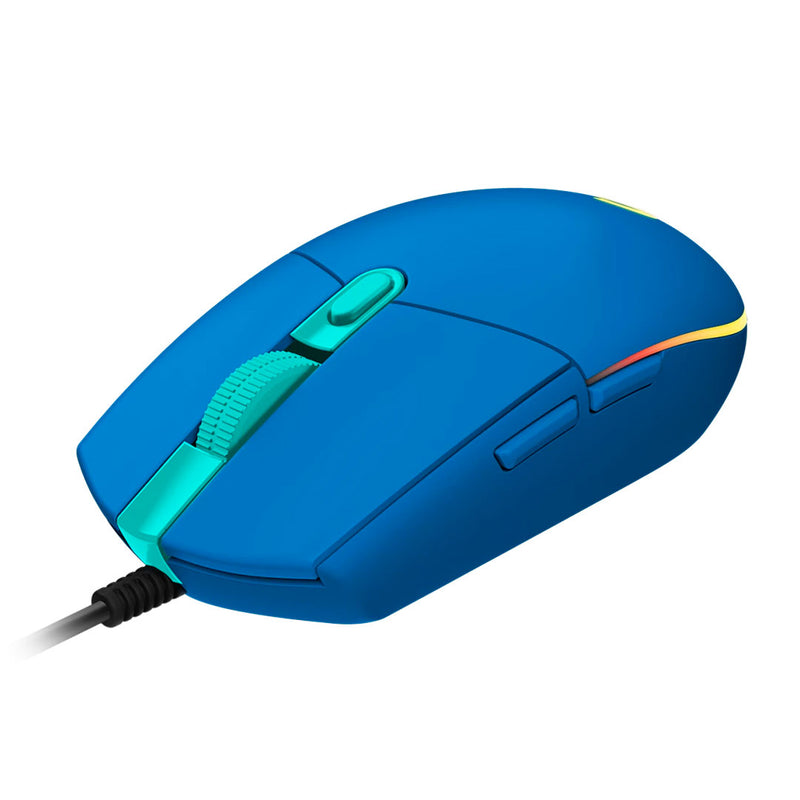 LOGITECH G203 Mouse óptico Azul, GAMING, USB, RGB LIGHTSYNC, 6 botones, 8000 dpi, 910-005792